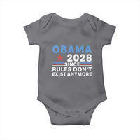 Obama 2028 Since Rules Dont Exist Anymore Baby Onesie Political Satire Red White and Blue