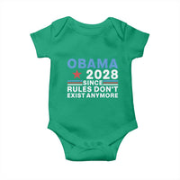 Obama 2028 Since Rules Dont Exist Anymore Baby Onesie Political Satire Red White and Blue
