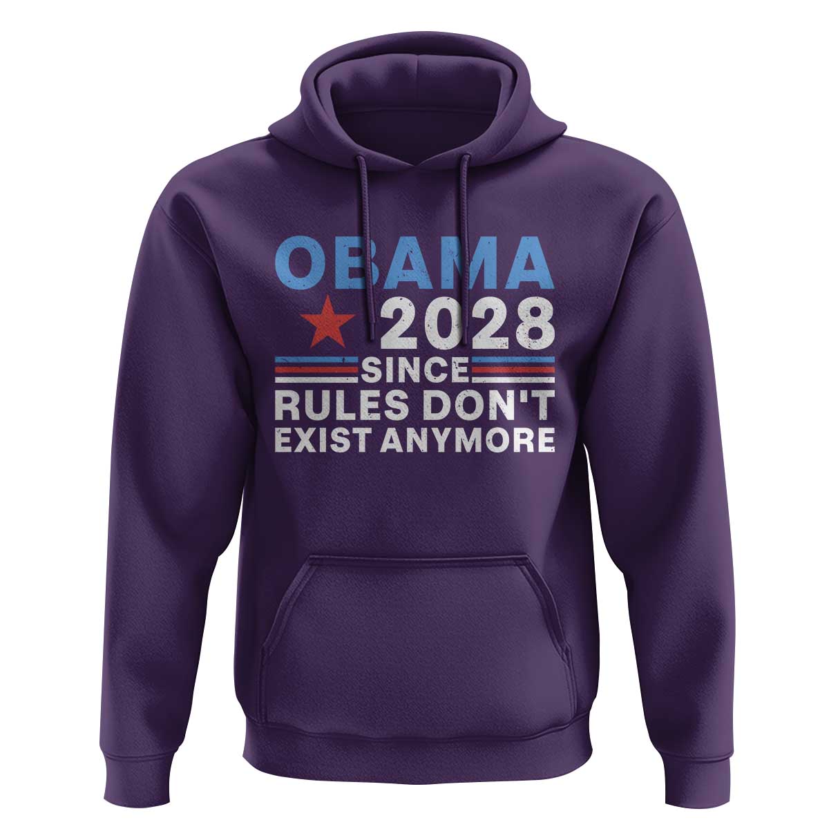 Obama 2028 Since Rules Dont Exist Anymore Hoodie Political Satire Red White and Blue