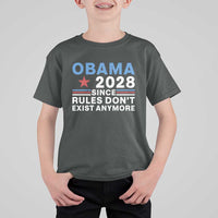 Obama 2028 Since Rules Dont Exist Anymore T Shirt For Kid Political Satire Red White and Blue