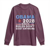Obama 2028 Since Rules Dont Exist Anymore Long Sleeve Shirt Political Satire Red White and Blue