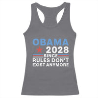 Obama 2028 Since Rules Dont Exist Anymore Racerback Tank Top Political Satire Red White and Blue