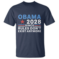 Obama 2028 Since Rules Dont Exist Anymore T Shirt Political Satire Red White and Blue