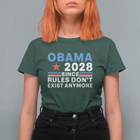 Obama 2028 Since Rules Dont Exist Anymore T Shirt For Women Political Satire Red White and Blue