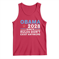 Obama 2028 Since Rules Dont Exist Anymore Tank Top Political Satire Red White and Blue