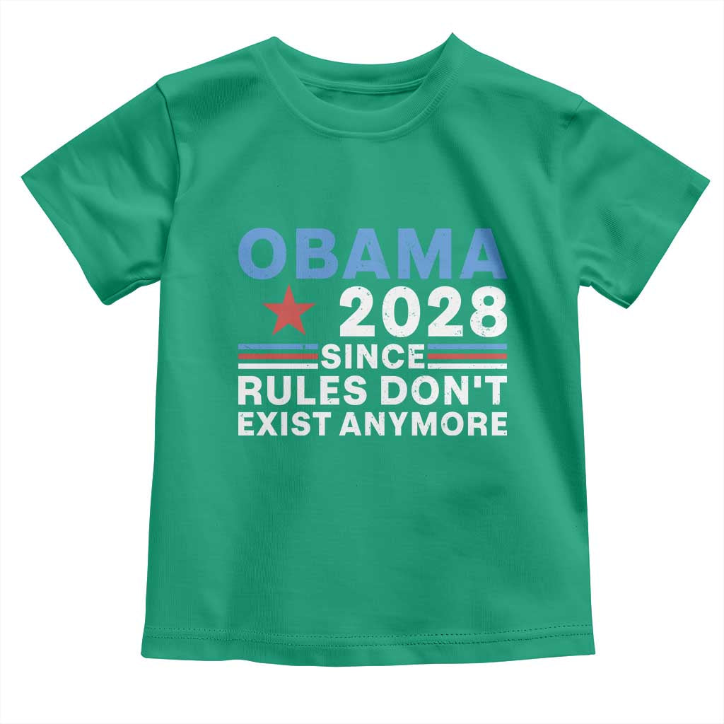 Obama 2028 Since Rules Dont Exist Anymore Toddler T Shirt Political Satire Red White and Blue