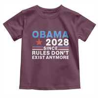 Obama 2028 Since Rules Dont Exist Anymore Toddler T Shirt Political Satire Red White and Blue