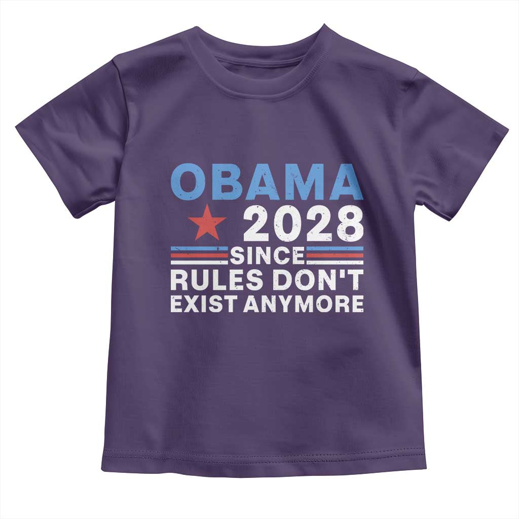 Obama 2028 Since Rules Dont Exist Anymore Toddler T Shirt Political Satire Red White and Blue