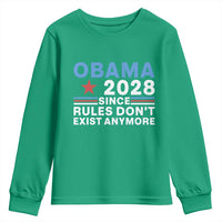 Obama 2028 Since Rules Dont Exist Anymore Youth Sweatshirt Political Satire Red White and Blue