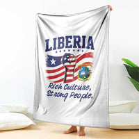 Liberia Rich Culture Strong People Patriotic Throw Blanket Liberian Flag Fist Coat Of Arms Heritage Pride