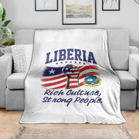 Liberia Rich Culture Strong People Patriotic Throw Blanket Liberian Flag Fist Coat Of Arms Heritage Pride