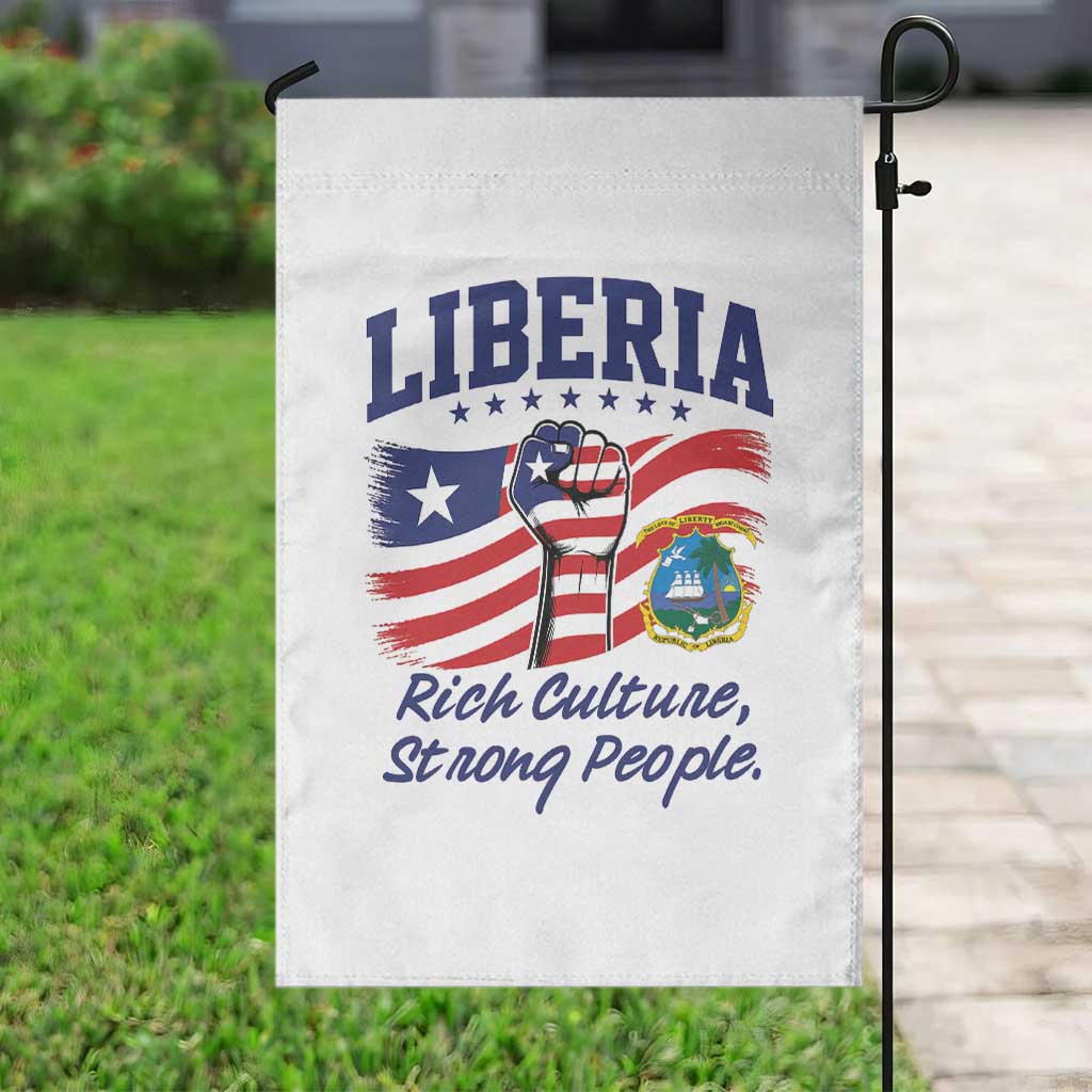 Liberia Rich Culture Strong People Patriotic Garden Flag Liberian Flag Fist Coat Of Arms Heritage Pride