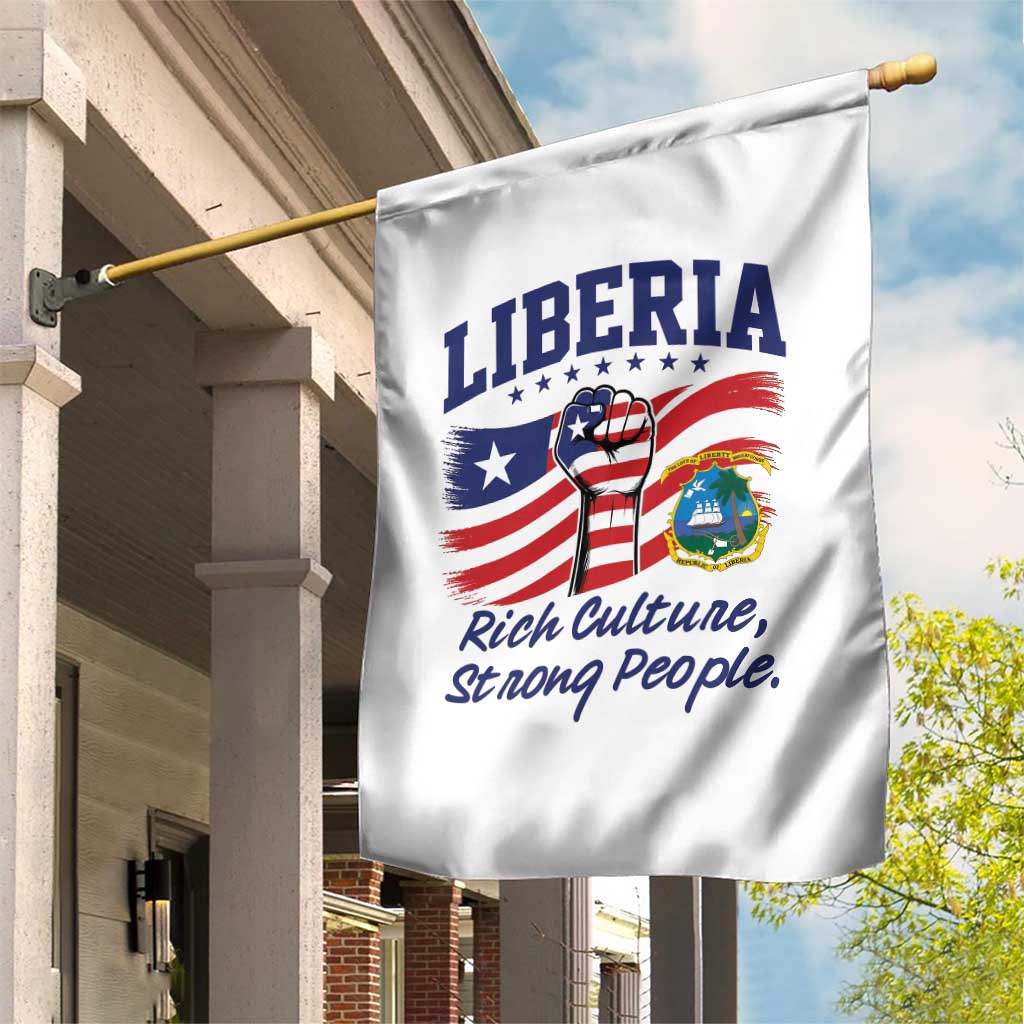 Liberia Rich Culture Strong People Patriotic Garden Flag Liberian Flag Fist Coat Of Arms Heritage Pride