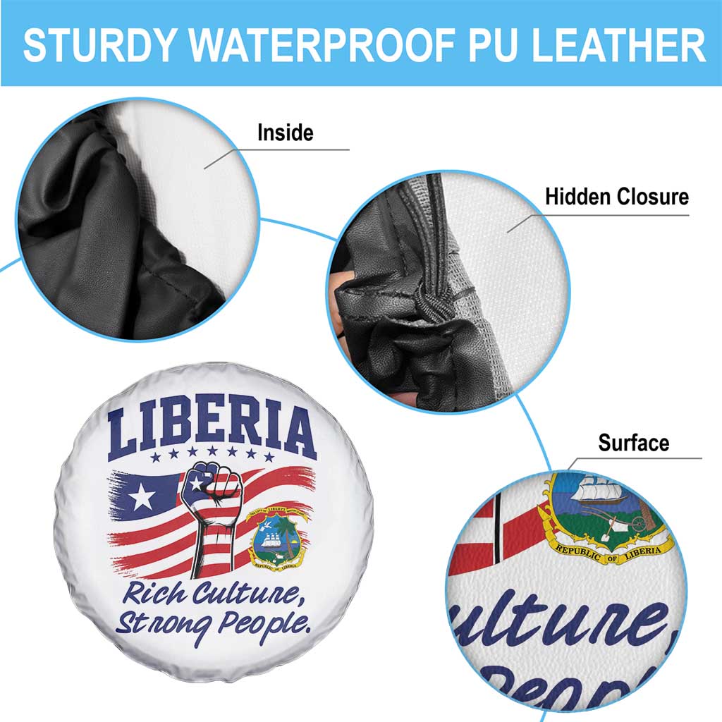 Liberia Rich Culture Strong People Patriotic Spare Tire Cover Liberian Flag Fist Coat Of Arms Heritage Pride