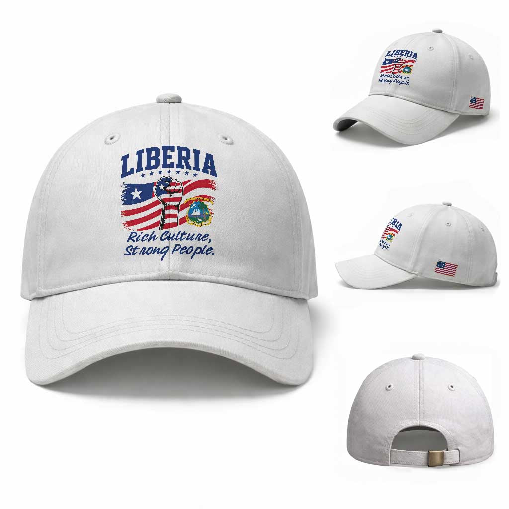 Liberia Rich Culture Strong People Patriotic Baseball Cap Liberian Flag Fist Coat Of Arms Heritage Pride