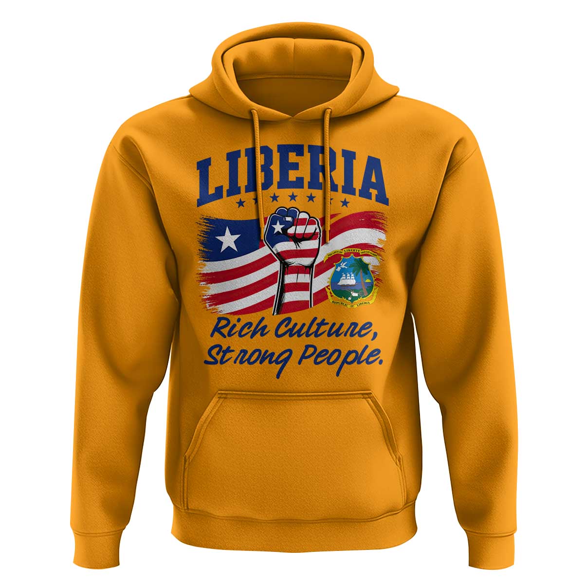 Liberia Rich Culture Strong People Patriotic Hoodie Liberian Flag Fist Coat Of Arms Heritage Pride