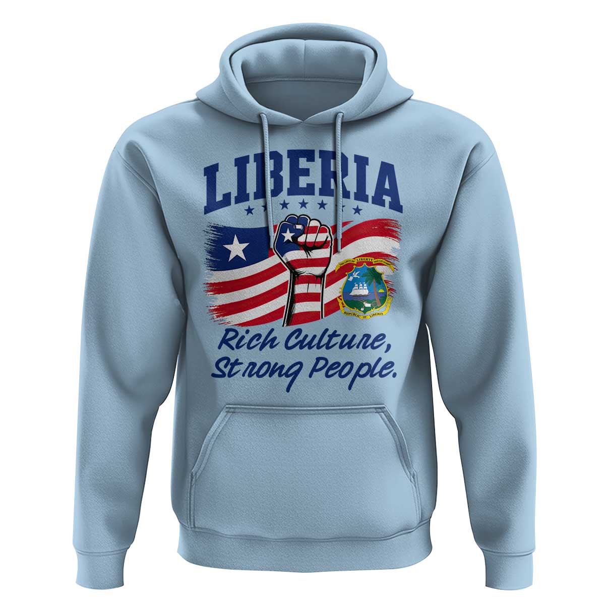 Liberia Rich Culture Strong People Patriotic Hoodie Liberian Flag Fist Coat Of Arms Heritage Pride