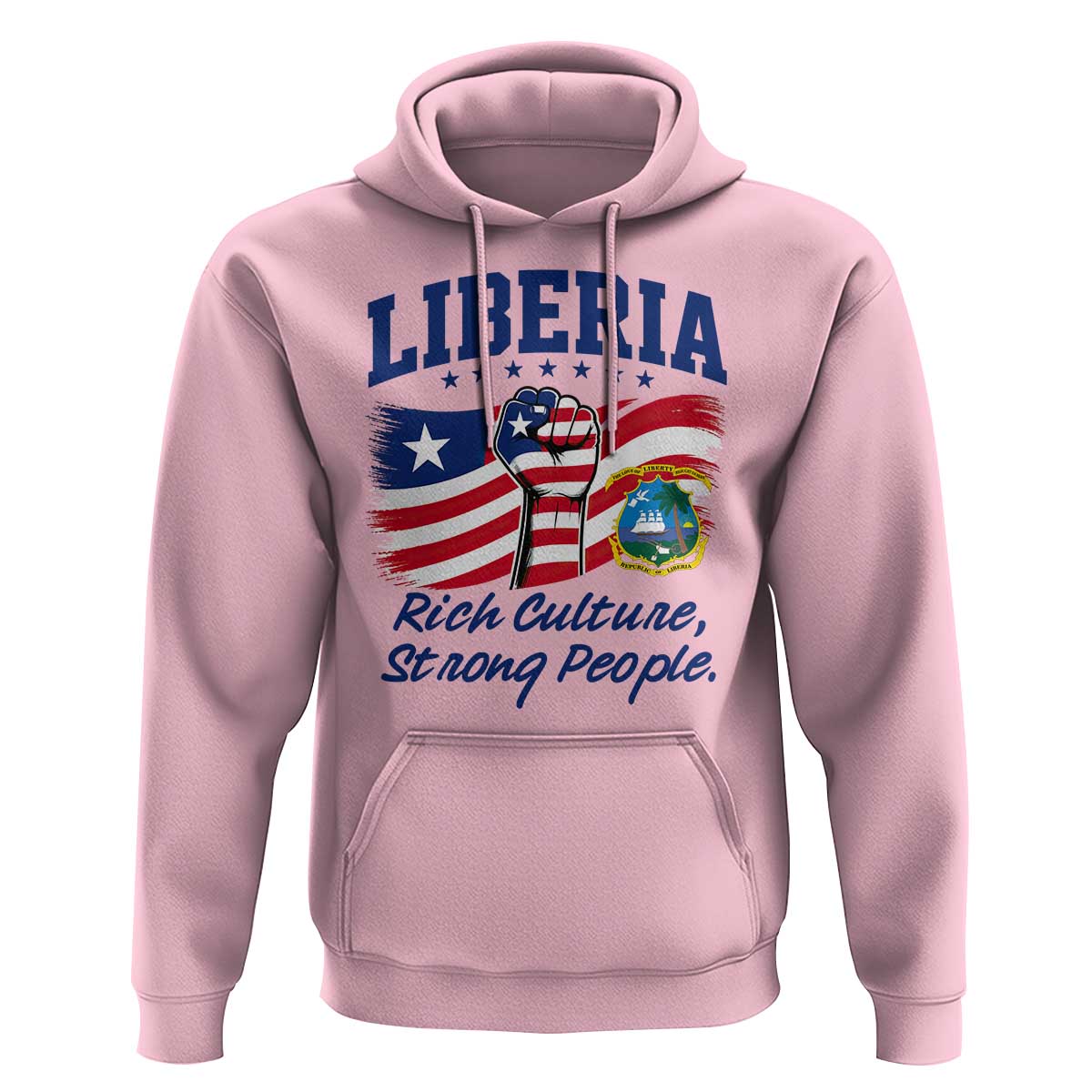 Liberia Rich Culture Strong People Patriotic Hoodie Liberian Flag Fist Coat Of Arms Heritage Pride