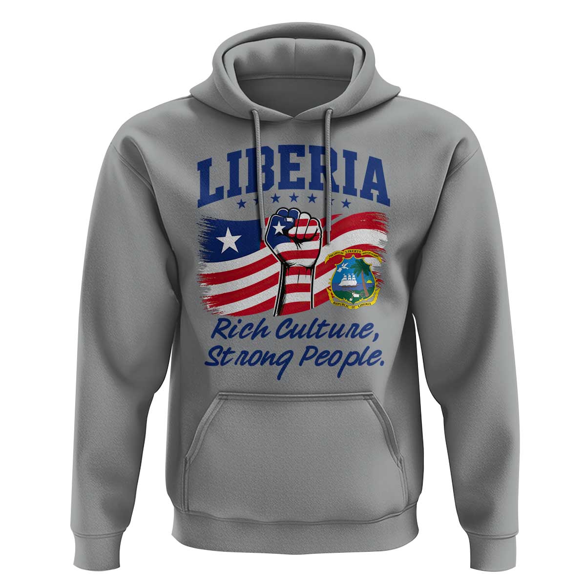 Liberia Rich Culture Strong People Patriotic Hoodie Liberian Flag Fist Coat Of Arms Heritage Pride