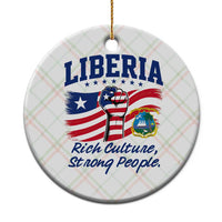 Liberia Rich Culture Strong People Patriotic Ceramic Ornament Liberian Flag Fist Coat Of Arms Heritage Pride