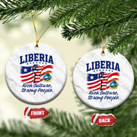 Liberia Rich Culture Strong People Patriotic Ceramic Ornament Liberian Flag Fist Coat Of Arms Heritage Pride