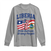 Liberia Rich Culture Strong People Patriotic Long Sleeve Shirt Liberian Flag Fist Coat Of Arms Heritage Pride