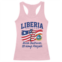 Liberia Rich Culture Strong People Patriotic Racerback Tank Top Liberian Flag Fist Coat Of Arms Heritage Pride