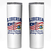 Liberia Rich Culture Strong People Patriotic Skinny Tumbler Liberian Flag Fist Coat Of Arms Heritage Pride