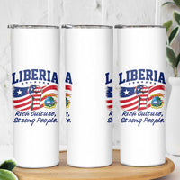 Liberia Rich Culture Strong People Patriotic Skinny Tumbler Liberian Flag Fist Coat Of Arms Heritage Pride