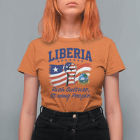 Liberia Rich Culture Strong People Patriotic T Shirt For Women Liberian Flag Fist Coat Of Arms Heritage Pride