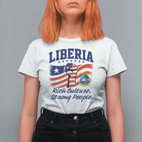 Liberia Rich Culture Strong People Patriotic T Shirt For Women Liberian Flag Fist Coat Of Arms Heritage Pride