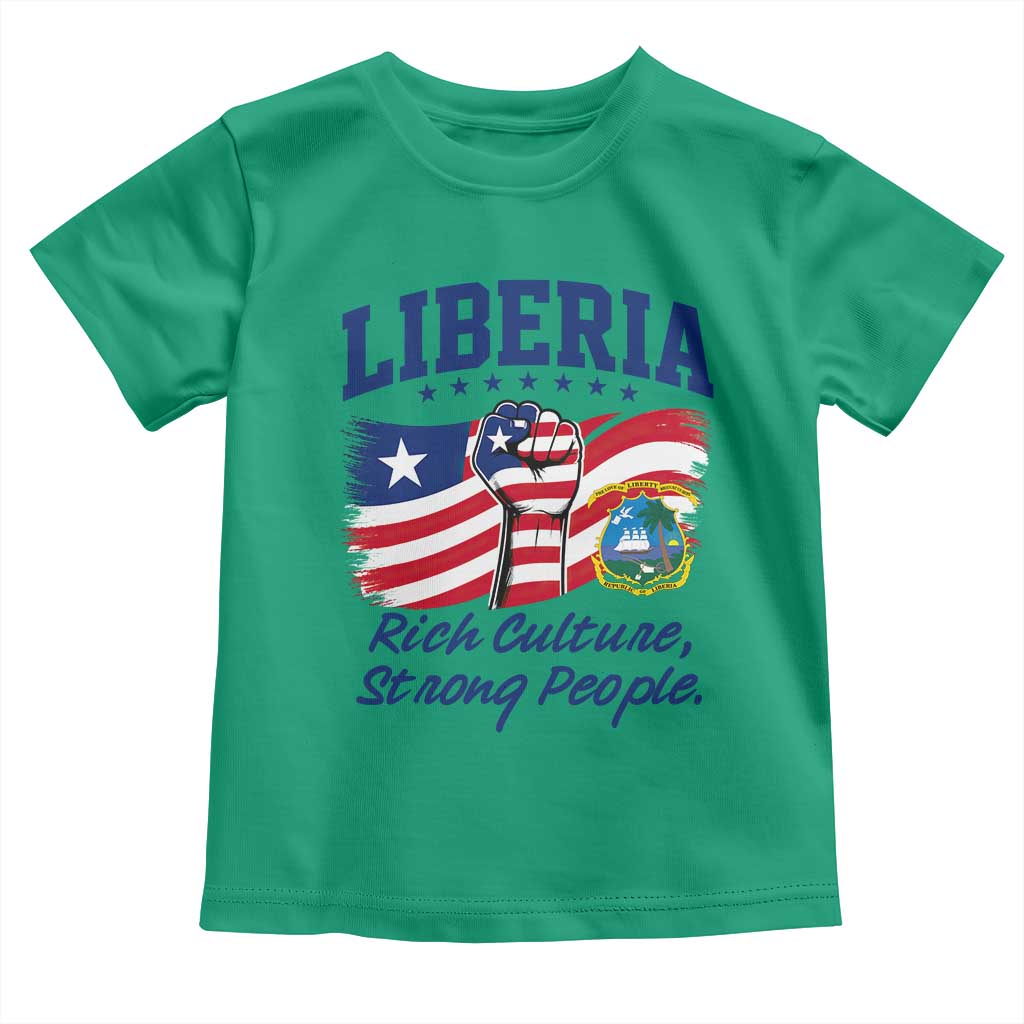 Liberia Rich Culture Strong People Patriotic Toddler T Shirt Liberian Flag Fist Coat Of Arms Heritage Pride