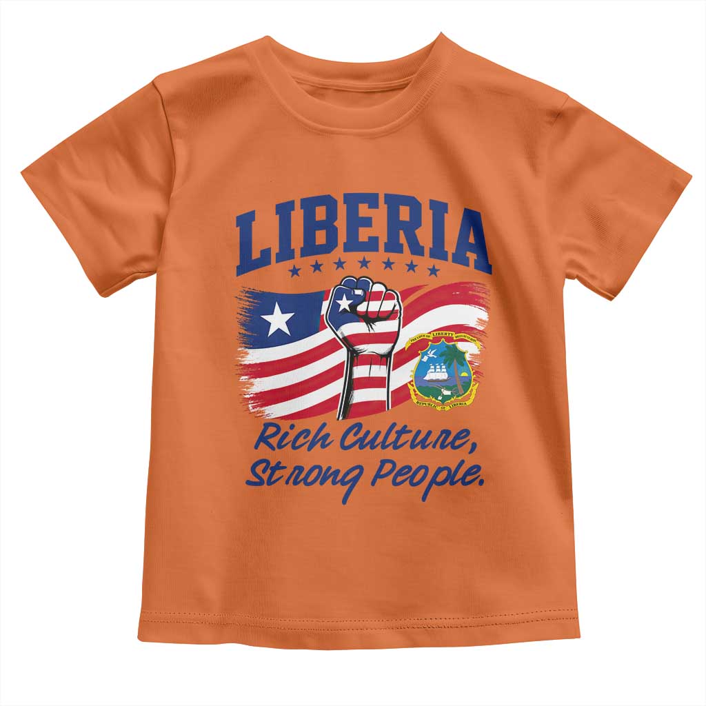 Liberia Rich Culture Strong People Patriotic Toddler T Shirt Liberian Flag Fist Coat Of Arms Heritage Pride
