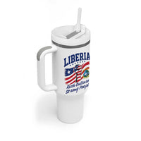 Liberia Rich Culture Strong People Patriotic Tumbler With Handle Liberian Flag Fist Coat Of Arms Heritage Pride