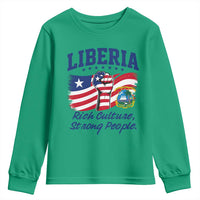 Liberia Rich Culture Strong People Patriotic Youth Sweatshirt Liberian Flag Fist Coat Of Arms Heritage Pride