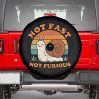 Funny Snail Introvert Slow Living Spare Tire Cover Not Fast Not Furious Retro Sunset
