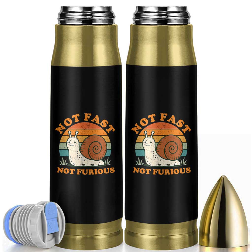 Funny Snail Introvert Slow Living Bullet Tumbler Not Fast Not Furious Retro Sunset