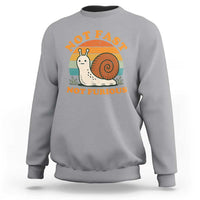 Funny Snail Introvert Slow Living Sweatshirt Not Fast Not Furious Retro Sunset