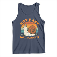 Funny Snail Introvert Slow Living Tank Top Not Fast Not Furious Retro Sunset