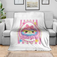 Kawaii Third Grade Glitter Dumpling Printed Graphic Throw Blanket Cute First Day Back To School for Students Teachers