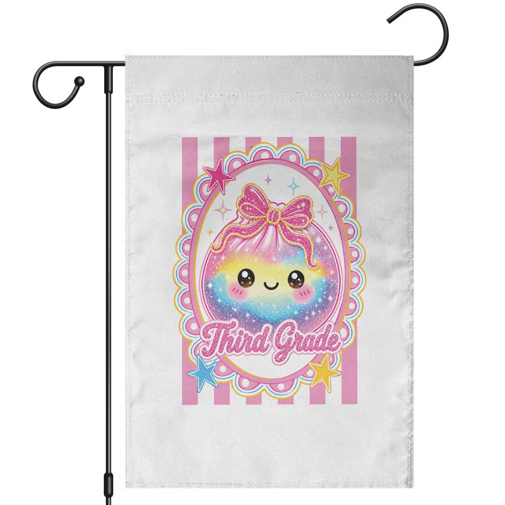 Kawaii Third Grade Glitter Dumpling Printed Graphic Garden Flag Cute First Day Back To School for Students Teachers