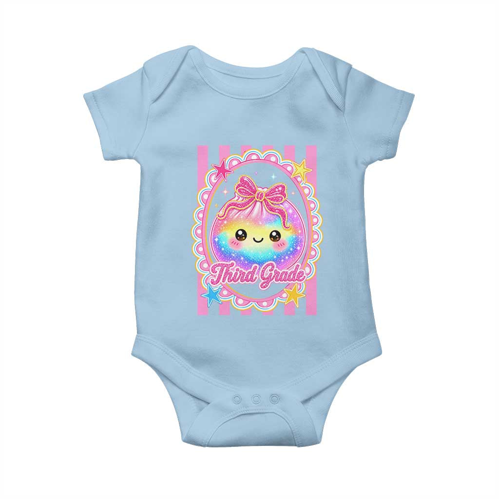 Kawaii Third Grade Glitter Dumpling Printed Graphic Baby Onesie Cute First Day Back To School for Students Teachers