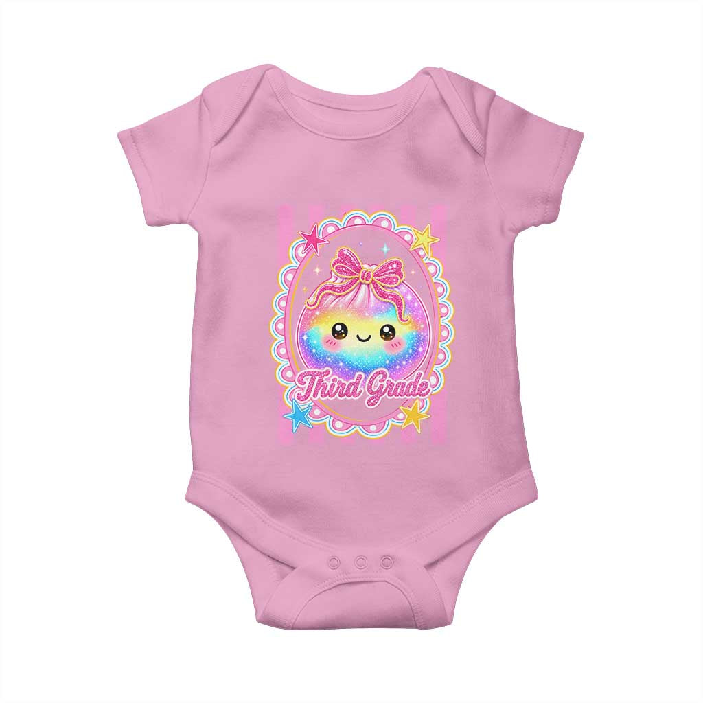 Kawaii Third Grade Glitter Dumpling Printed Graphic Baby Onesie Cute First Day Back To School for Students Teachers