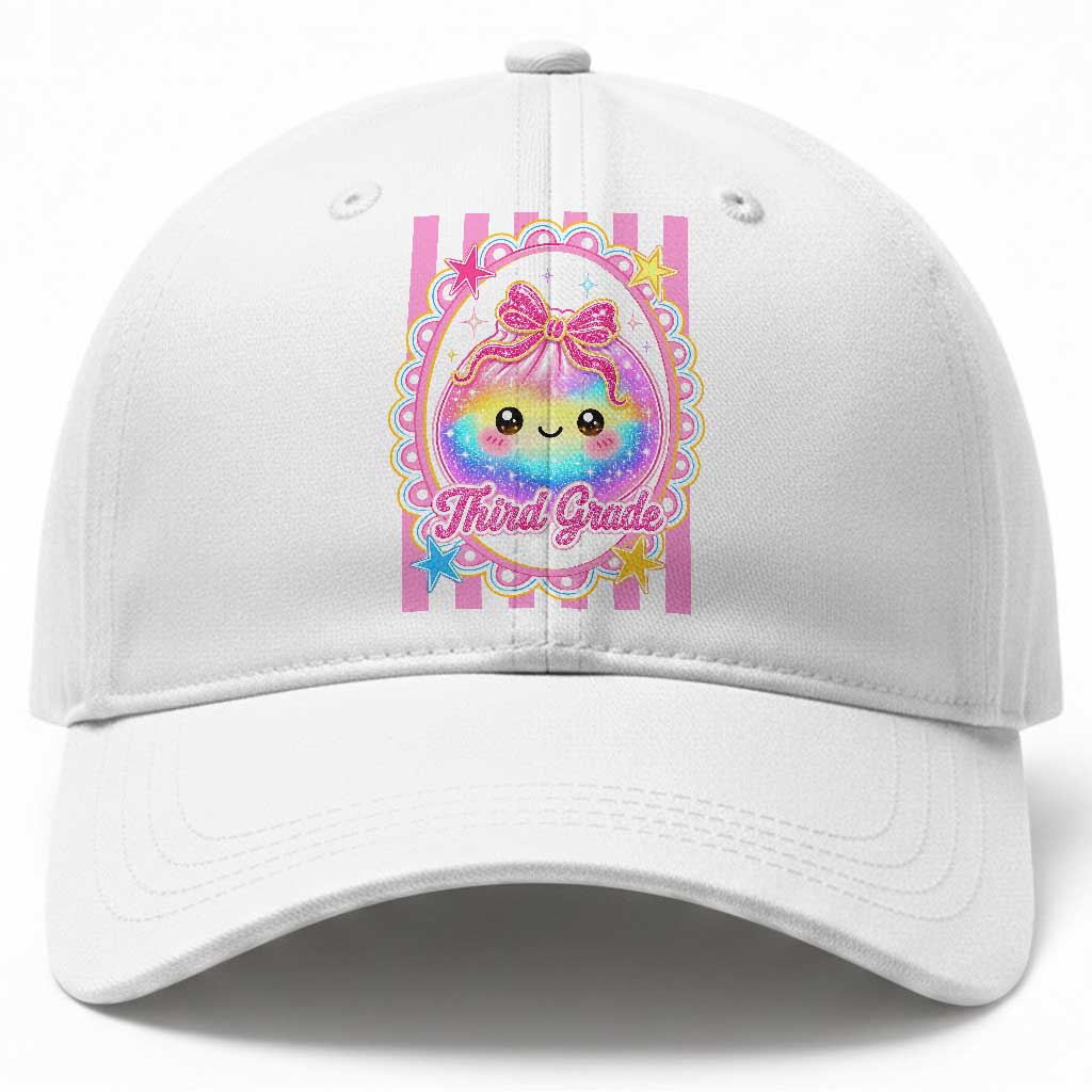 Kawaii Third Grade Glitter Dumpling Printed Graphic Baseball Cap Cute First Day Back To School for Students Teachers
