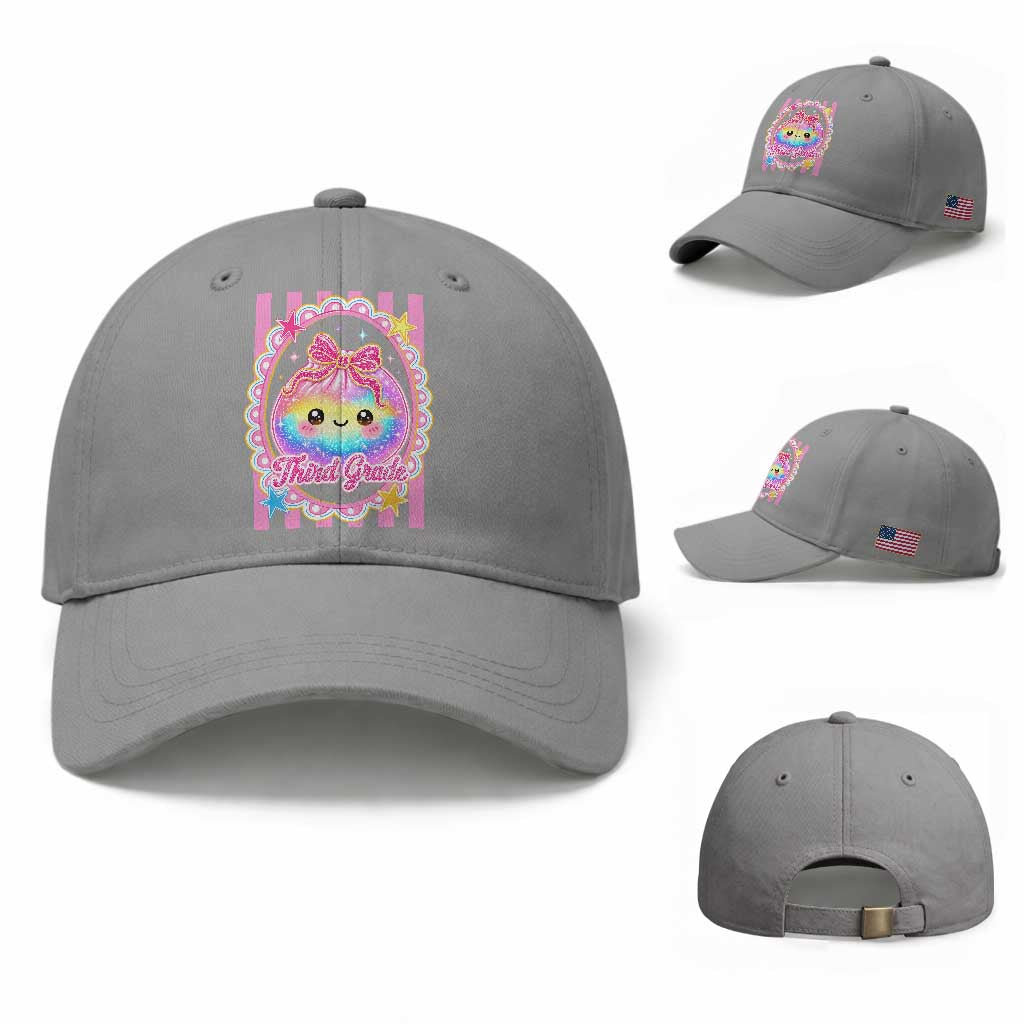 Kawaii Third Grade Glitter Dumpling Printed Graphic Baseball Cap Cute First Day Back To School for Students Teachers