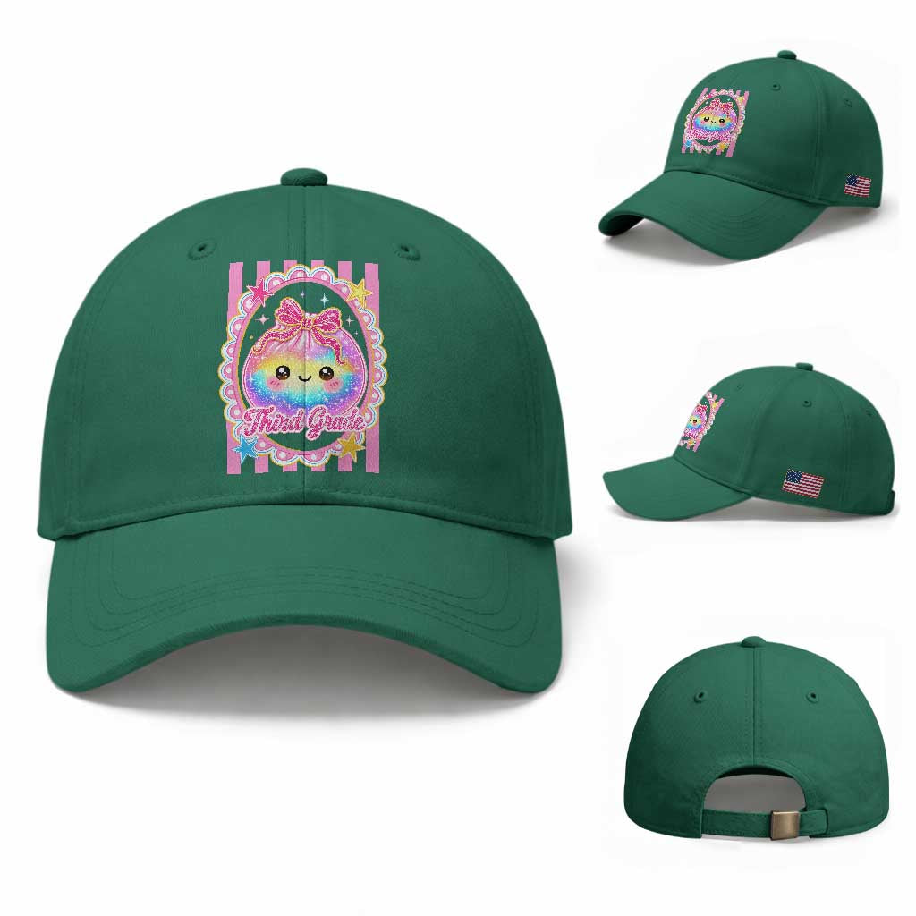 Kawaii Third Grade Glitter Dumpling Printed Graphic Baseball Cap Cute First Day Back To School for Students Teachers