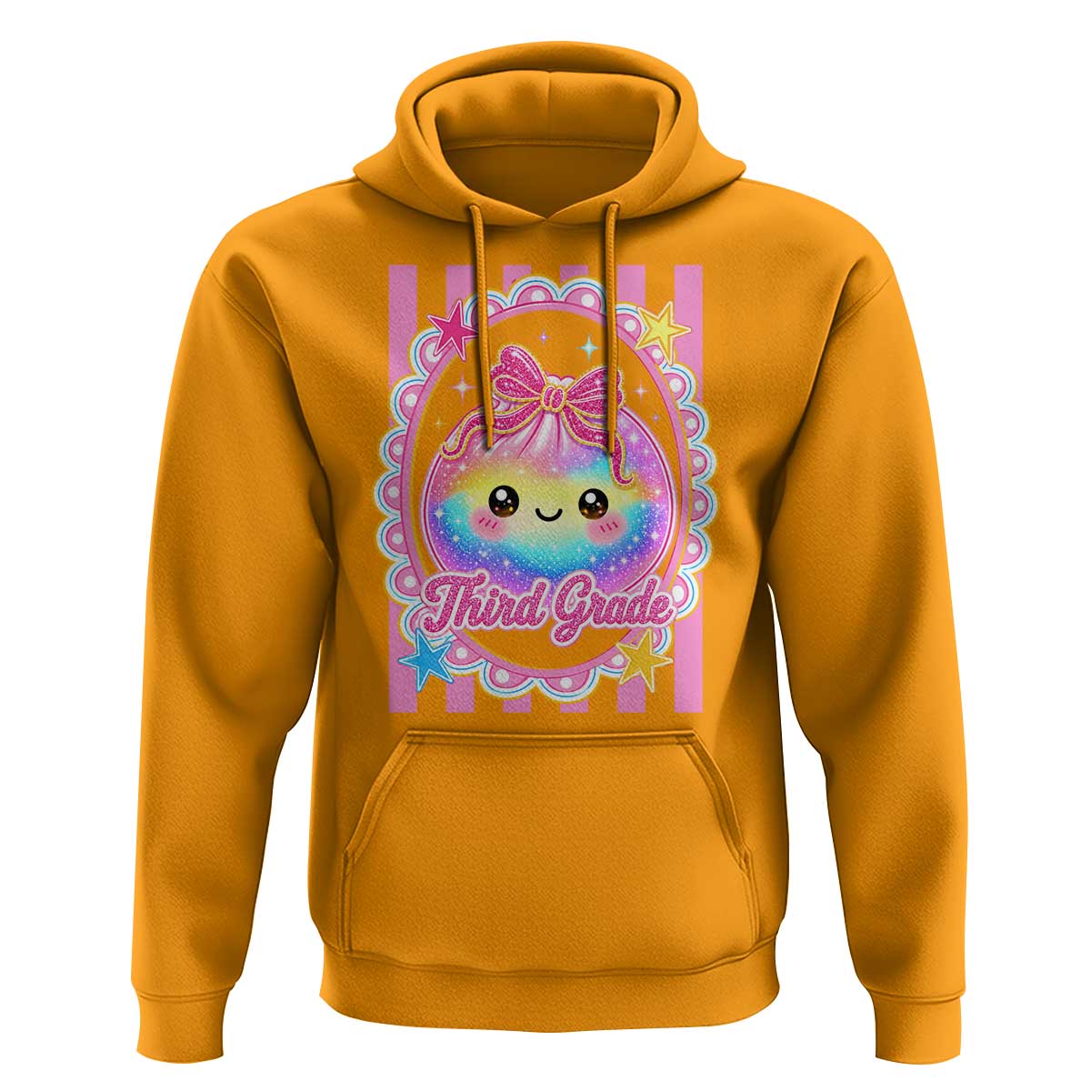 Kawaii Third Grade Glitter Dumpling Printed Graphic Hoodie Cute First Day Back To School for Students Teachers