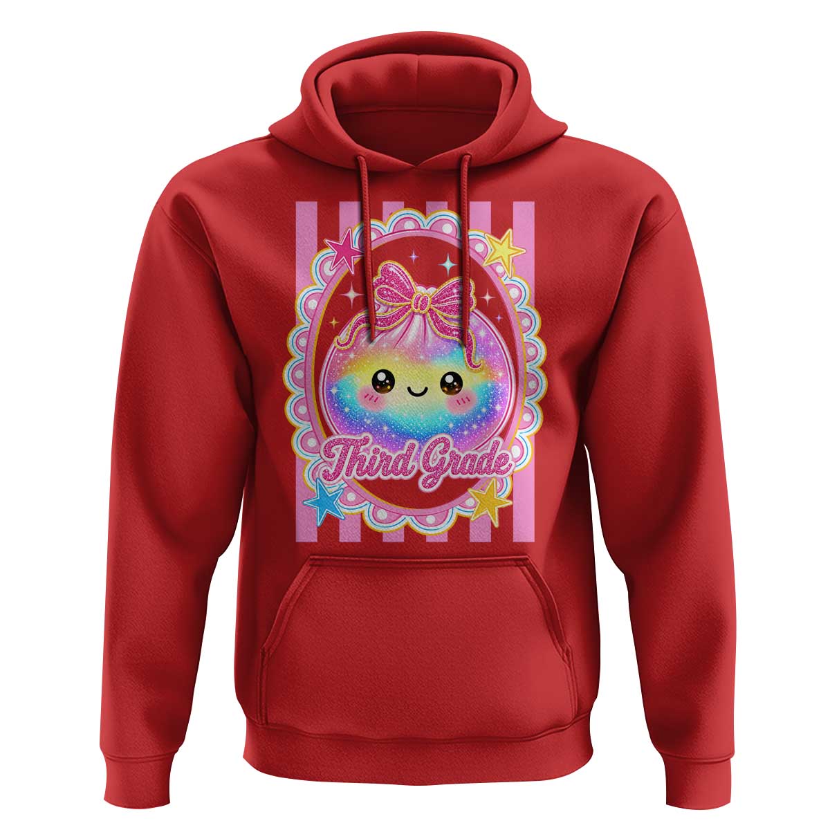 Kawaii Third Grade Glitter Dumpling Printed Graphic Hoodie Cute First Day Back To School for Students Teachers
