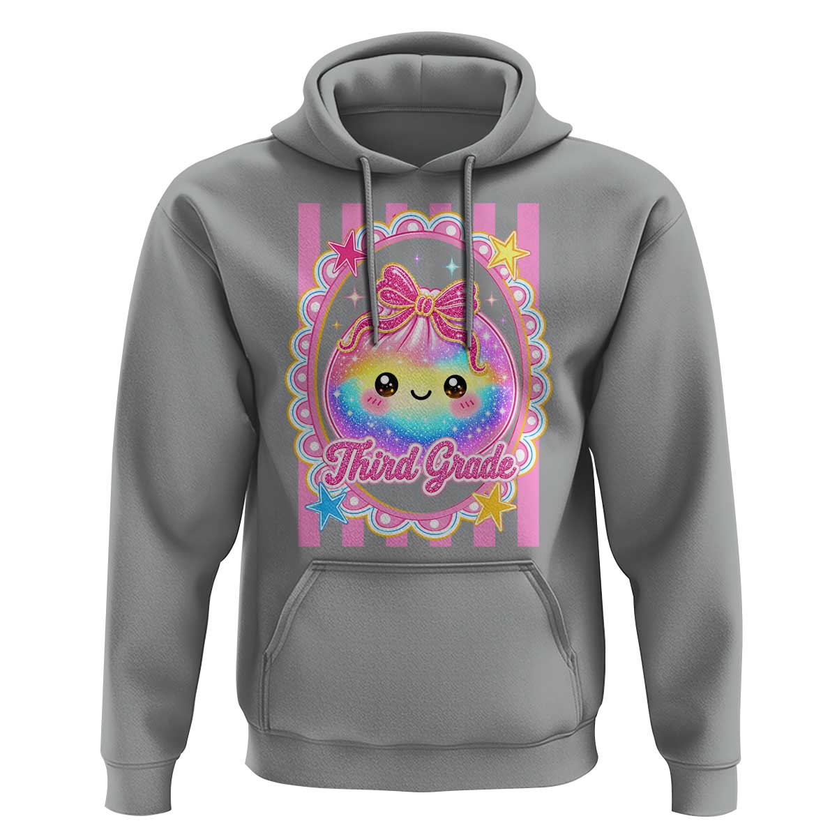 Kawaii Third Grade Glitter Dumpling Printed Graphic Hoodie Cute First Day Back To School for Students Teachers