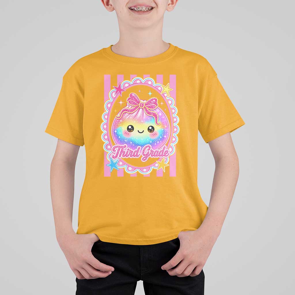 Kawaii Third Grade Glitter Dumpling Printed Graphic T Shirt For Kid Cute First Day Back To School for Students Teachers